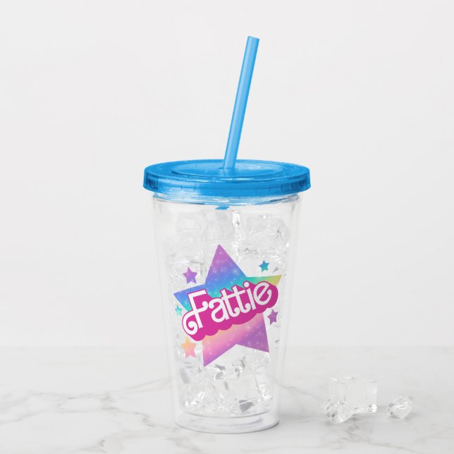 Vaso Acrílico Estrella de nostalgia del arco iris retro 90 de ta (Reverso (hielo))