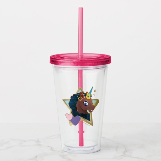 Vaso Acrílico Estrella mágica africana unicornio (Anverso)