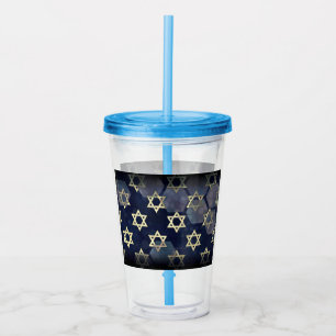 Vaso Acrílico Estrella múltiple Happy Hanukkah de SlipperyJoe de