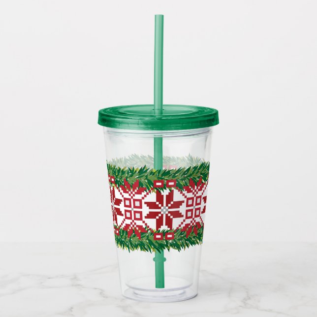 Vaso Acrílico Estrellas de Navidades de Letonia (Anverso)