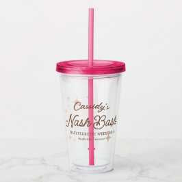 Vaso Acrílico Estrellas Retro Rosa Nash Bash Despedida de Solter