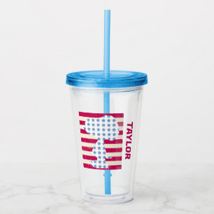 Vaso Acrílico Estrellas y rayas de época sonora