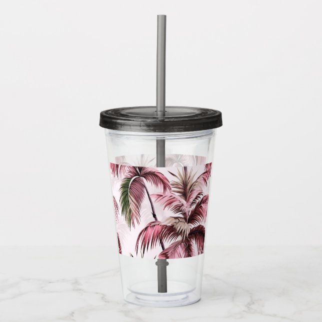 Vaso Acrílico Ethereales Rosé-Palmenmuster (Anverso)