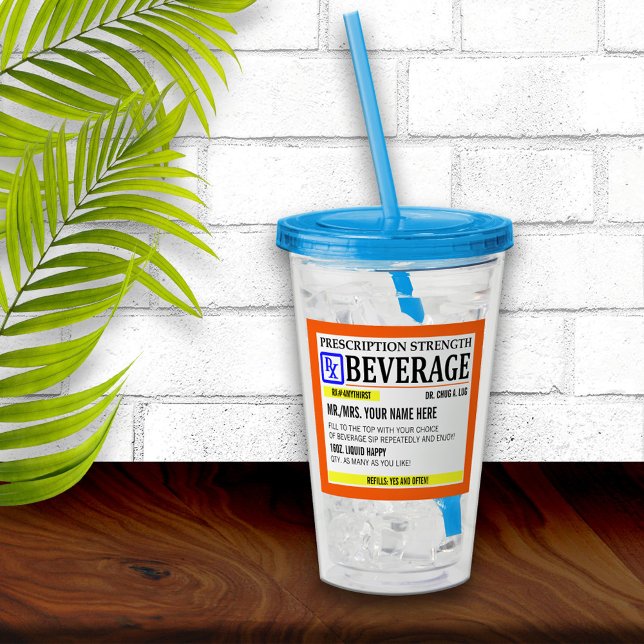 Vaso Acrílico Etiqueta de prescripción divertida (Subido por el creador)