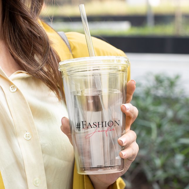 Vaso Acrílico Etiqueta moderna Personalizado de medios sociales  (Subido por el creador)