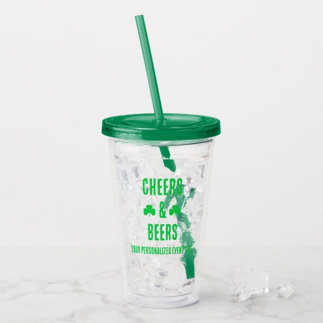 Vaso Acrílico Evento de fiesta de Cheers y cervezas (Anverso (hielo))