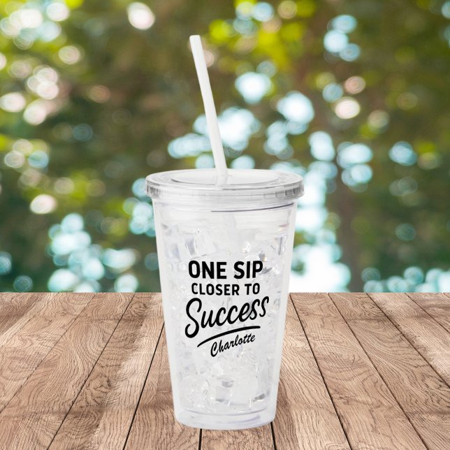 Vaso Acrílico Éxito motivador cita negro (Subido por el creador)