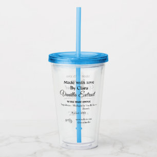 Vaso Acrílico Extracto de vainilla de ingredientes caseros añadi