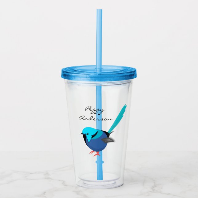Vaso Acrílico Fairy Wren (Anverso)