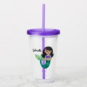 Vaso Acrílico Falsa chicas personalizados sirena de moda del