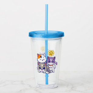 Vaso Acrílico Familia de felinos