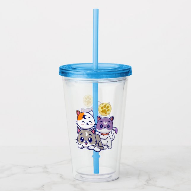 Vaso Acrílico Familia de felinos (Anverso)
