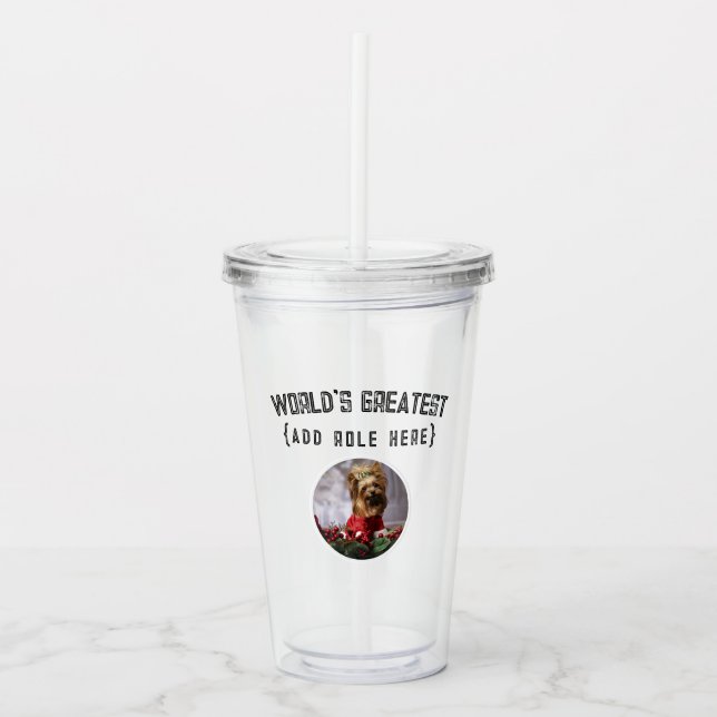 Vaso Acrílico Familia de regalo de foto mamá papá abuelo (Anverso)