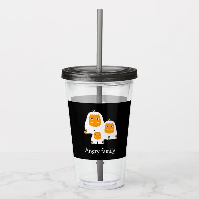 Vaso Acrílico Familia furiosa Monos diseñan T-Shirt Bath Mat (Anverso)