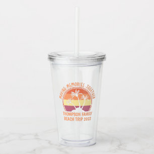 Vaso Acrílico Familia Nombre Personalizado Vacaciones Viaje a Pl