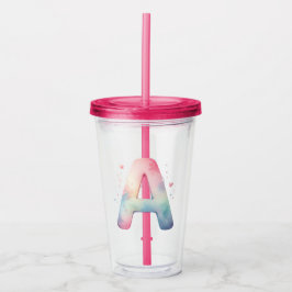 Vaso Acrílico Fantasía acuarela - Tumbler acrílico personalizado