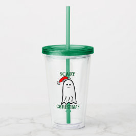 Vaso Acrílico Fantasma con Santa Hat