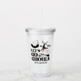 Vaso Acrílico Fantasma Espeluznante Boo Lindo Halloween Rosa Niñ