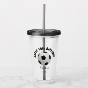 Vaso Acrílico Favor de fiesta de cumpleaños de balón de fútbol