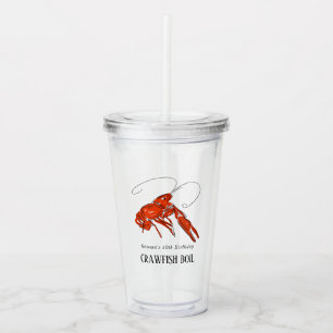 Vaso Acrílico Favor de fiesta de mariscos hervidos de cangrejo r