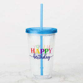 Vaso Acrílico Feliz cumpleaños