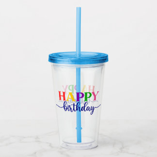 Vaso Acrílico Feliz cumpleaños