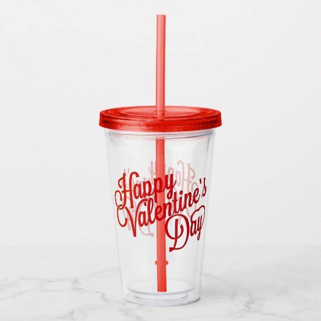 Vaso Acrílico Feliz Día de San Valentín (Anverso)
