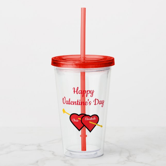 Vaso Acrílico Feliz Día de San Valentín (Anverso)