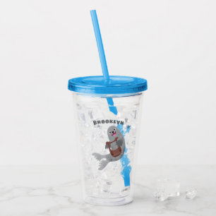 Vaso Acrílico Feliz ilustracion de personalizado de foca de arpa