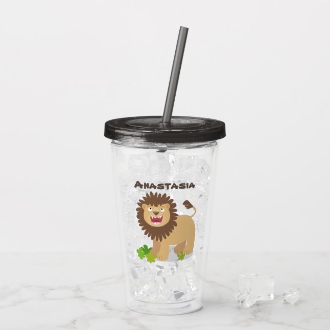 Vaso Acrílico Feliz ilustracion personalizado ruidoso (Reverso (hielo))