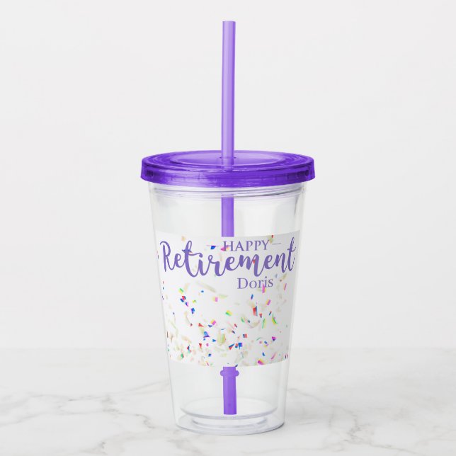Vaso Acrílico Feliz Jubilación Confetti Acrílico Tumbler (Anverso)