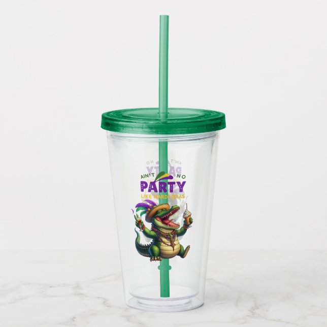 Vaso Acrílico Feliz Mardi Gras (Anverso)
