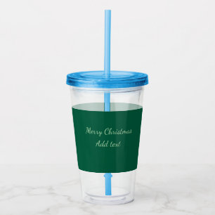 Vaso Acrílico Feliz Navidad verde planicie vacaciones en solitar