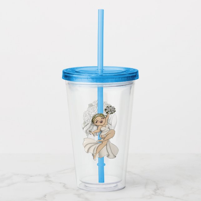 Vaso Acrílico Feliz Novia 02 (Anverso)