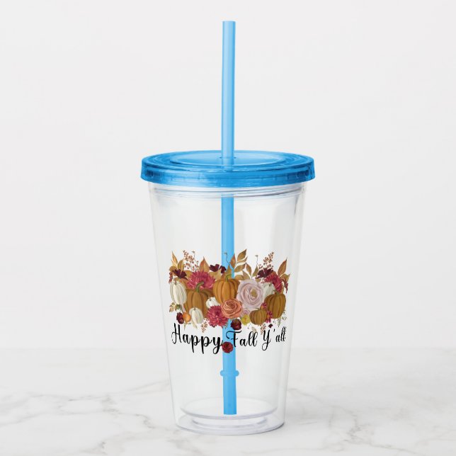 Vaso Acrílico Feliz Otoño a Todos (Anverso)