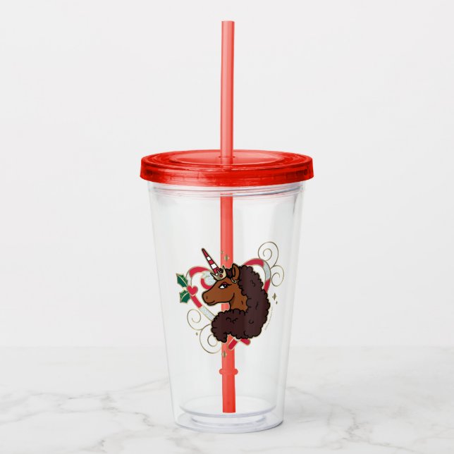 Vaso Acrílico Festividad cardíaca de caramelo de caramelo Afro U (Anverso)
