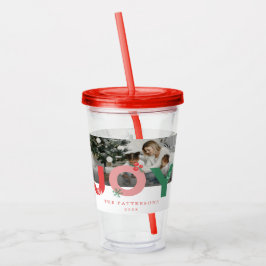 Vaso Acrílico Festividad minimalista negrita guión de alegría 3