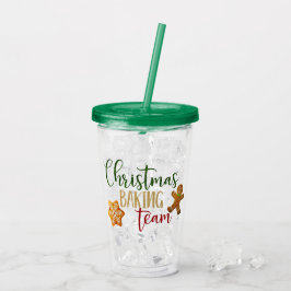 Vaso Acrílico Festividades de navidades - "Equipo de hornear Nav