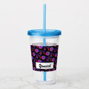 Vaso Acrílico Fibonacci 'Fish Checker Black' por Kenneth Yoncich