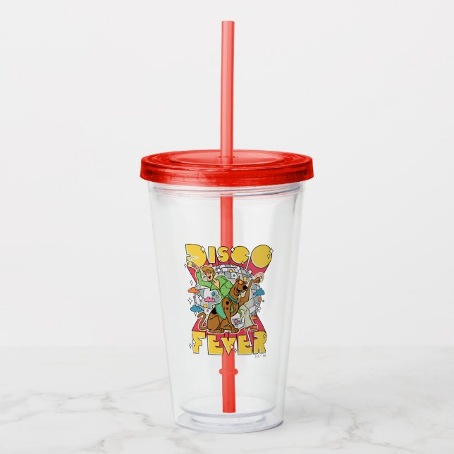 Vaso Acrílico Fiebre Disco con Scooby y Shaggy (Anverso)