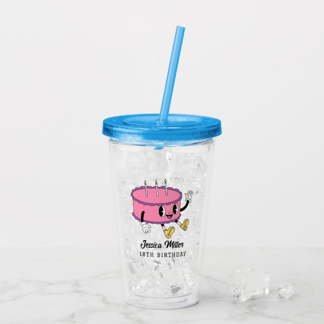 Vaso Acrílico Fiesta de Cumpleaños (Reverso (hielo))