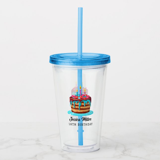Vaso Acrílico Fiesta de Cumpleaños (Anverso)