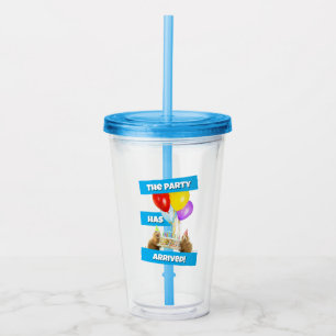 Vaso Acrílico Fiesta de Cumpleaños de Perrito de la Pradera