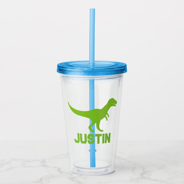 Vaso Acrílico Fiesta de cumpleaños del niño de Dinosaur t-rex (Anverso)