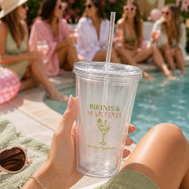 Vaso Acrílico Fiesta de Despedida de Soltera Bikinis y Martinis 