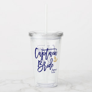 Vaso Acrílico Fiesta de Despedida de Soltera Náutica Capitana Es