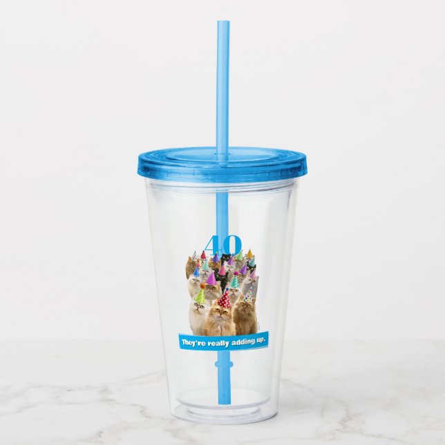 Vaso Acrílico Fiesta de Gatos (Anverso)