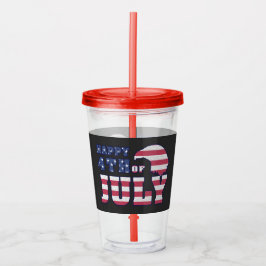 Vaso Acrílico Fiesta de la Celebración del 4 de Julio Vintage