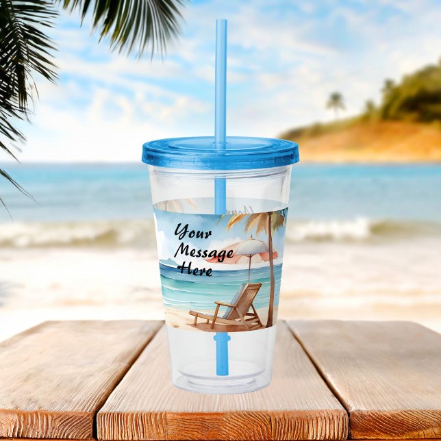Vaso Acrílico Fiesta de playa tropical Tumbler acrílico (Subido por el creador)