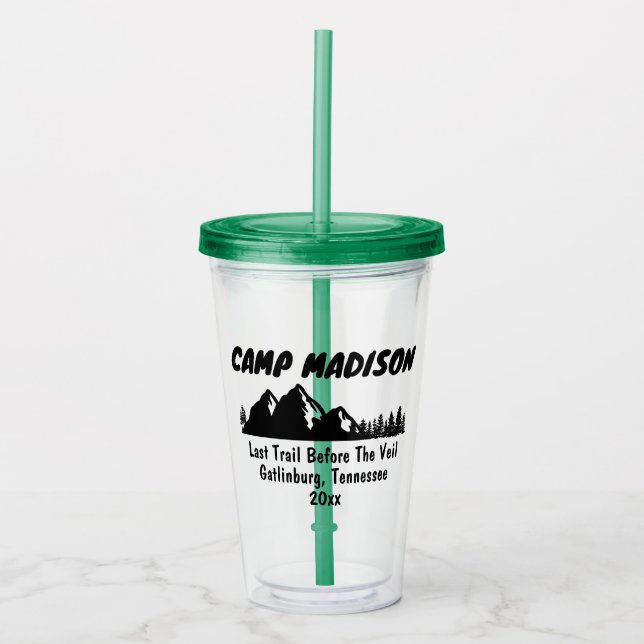 Vaso Acrílico Fiesta de Soltera en el Campamento Montañés Campam (Anverso)